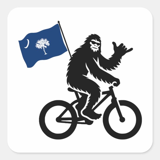 Bigfoot Cycling South Carolina Flag Square Sticker (Front)