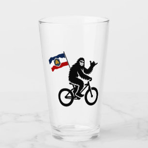 Bigfoot Cycling Utah Flag Glass