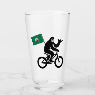 Bigfoot Cycling Washington Flag Glass
