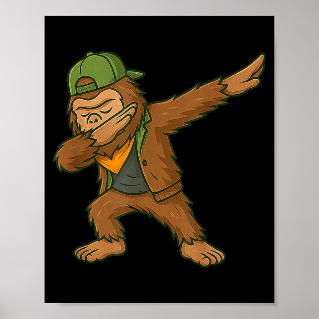 Bigfoot Dab Sasquatch Streetwear Funny Men Women K Poster (Front)