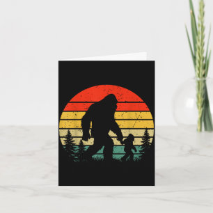 Bigfoot dad & son matching family vintage card