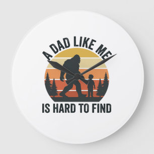 Bigfoot Dad Like Me Is Hard to Find Vintage Shirt_ Large Clock