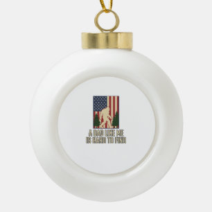Bigfoot Dad Vintage American Flag Shirt Design_1 Ceramic Ball Christmas Ornament