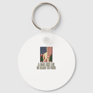 Bigfoot Dad Vintage American Flag Shirt Design_1 Key Ring
