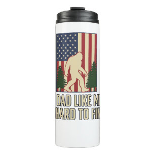 Bigfoot Dad Vintage American Flag Shirt Design_1 Thermal Tumbler