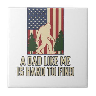 Bigfoot Dad Vintage American Flag Shirt Design_1 Tile