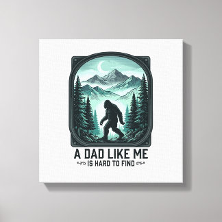 Bigfoot Dad Vintage Engraving Funny Father Shirt D Canvas Print