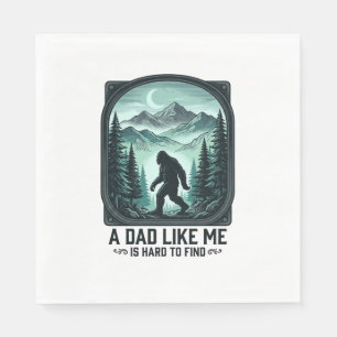 Bigfoot Dad Vintage Engraving Funny Father Shirt D Napkin
