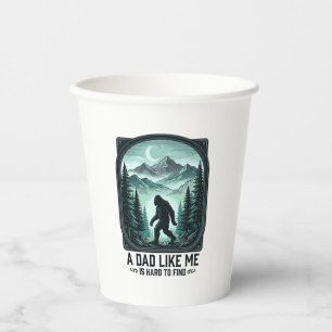Bigfoot Dad Vintage Engraving Funny Father Shirt D Paper Cups