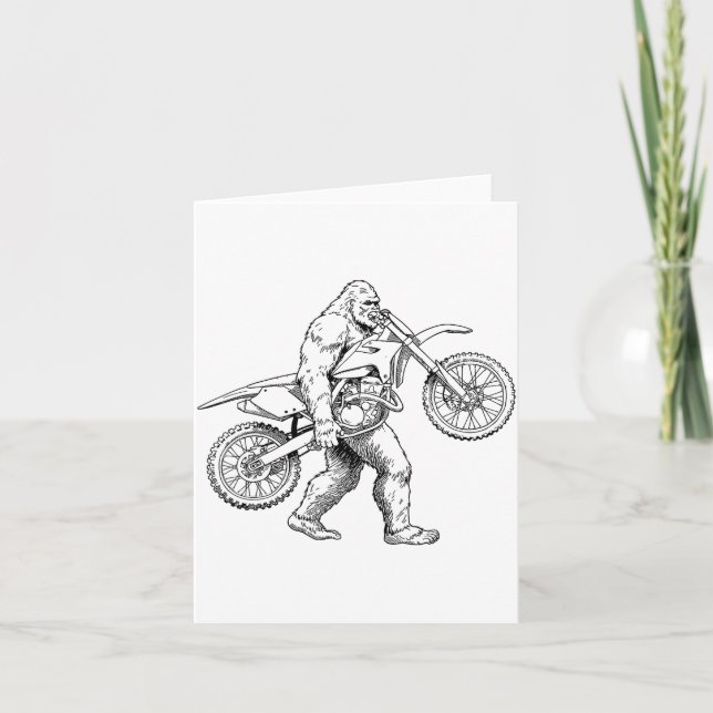 Bigfoot Dirt Bike Sasquatch Biker  Card (Front)