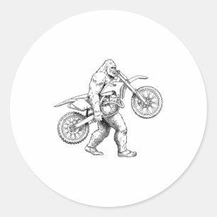 Bigfoot Dirt Bike Sasquatch Biker  Classic Round Sticker