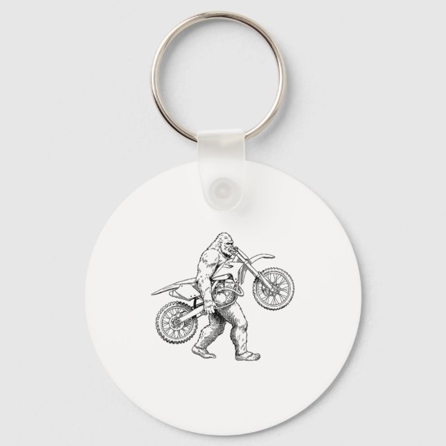 Bigfoot Dirt Bike Sasquatch Biker  Key Ring (Front)