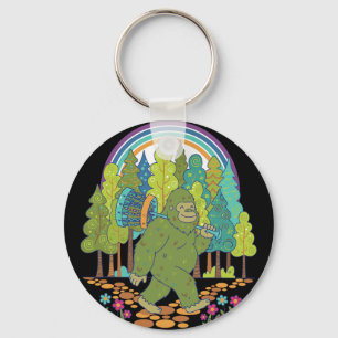 Bigfoot Disc Golf Funny Disc Golfer Flying Disc Key Ring