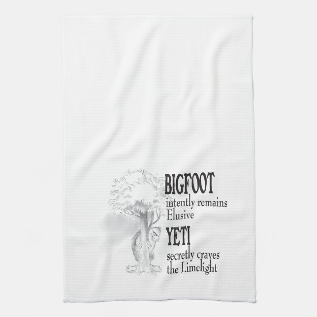 Bigfoot dish towel (Vertical)
