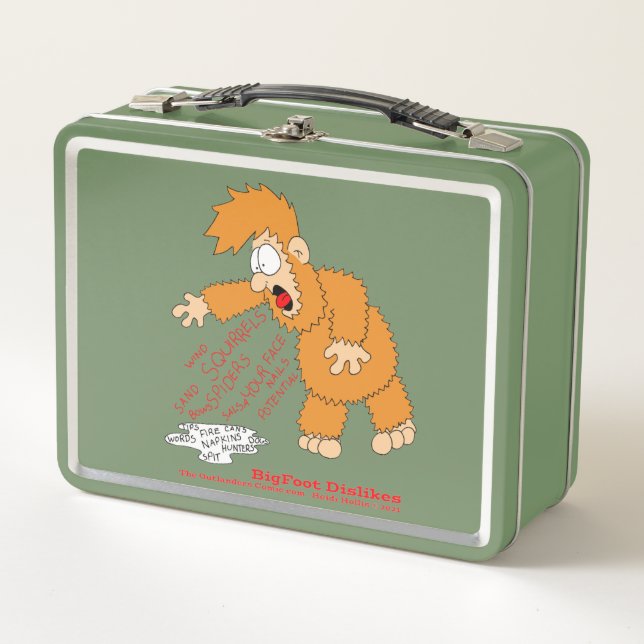 Bigfoot Dislikes Metal Lunch Box (Front)
