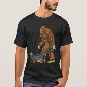 Bigfoot Dog Walk Dachshund Sasquatch Kids Men Wome T-Shirt