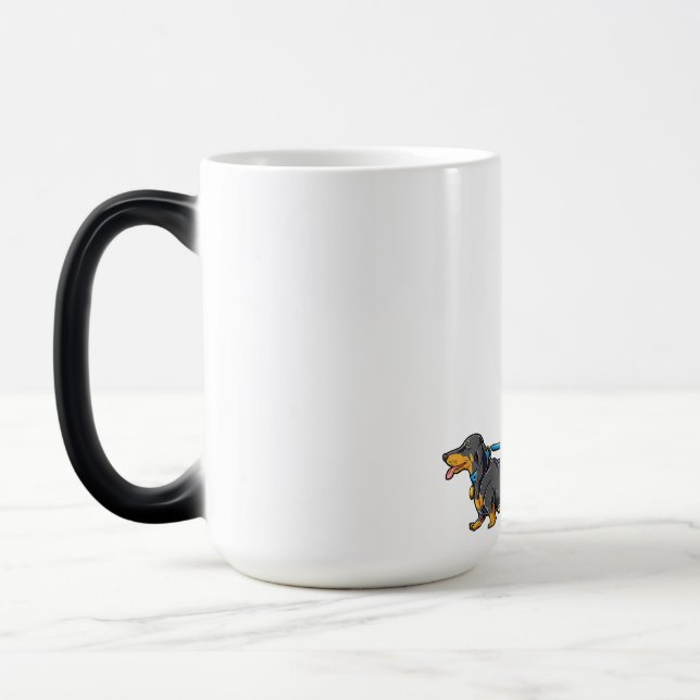 Bigfoot Dog Walk Dachshund T  Sasquatch Kids Men W Magic Mug (Left)