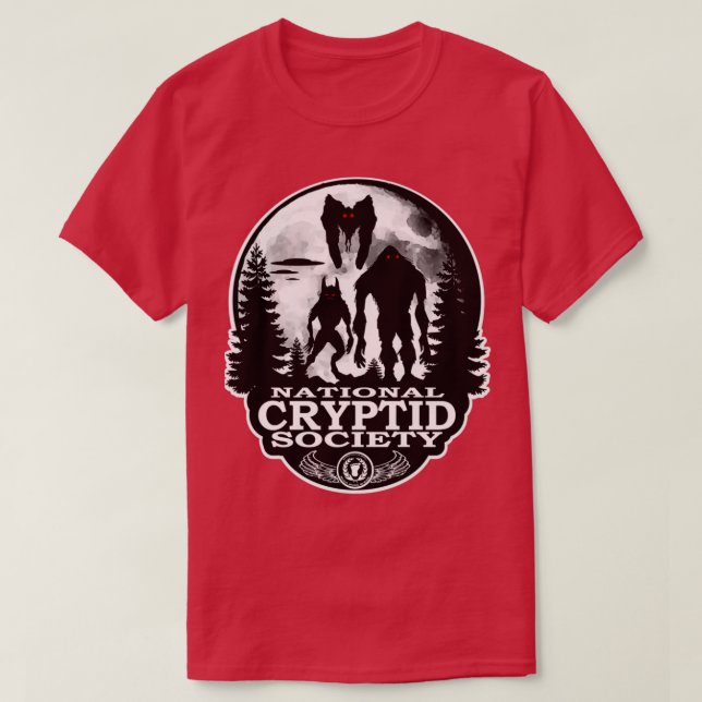 Bigfoot, Dogman, Mothman, UFOs National Cryptid So T-Shirt (Design Front)
