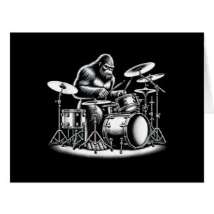 Bigfoot Drummer Sasquatch Playing Drums Musician B