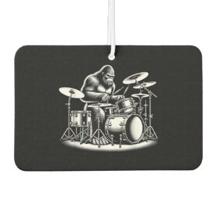 Bigfoot Drummer Sasquatch Playing Drums Musician B Car Air Freshener