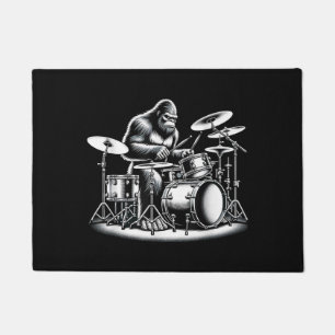 Bigfoot Drummer Sasquatch Playing Drums Musician B Doormat