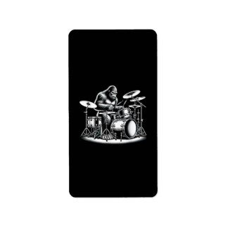 Bigfoot Drummer Sasquatch Playing Drums Musician B Label