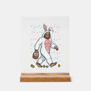 Bigfoot Easter Bunny Costume Funny Sasquatch Men W Acrylic Sign