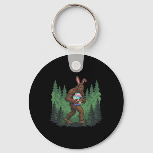 Bigfoot Easter Bunny Sasquatch Egg Hunt Funny Pixe Key Ring