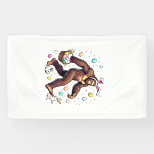 Bigfoot Easter Day Funny Sasquatch Cute Bunny East Banner