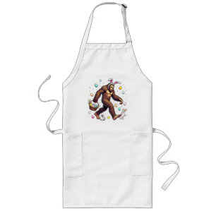 Bigfoot Easter Day Funny Sasquatch Long Apron