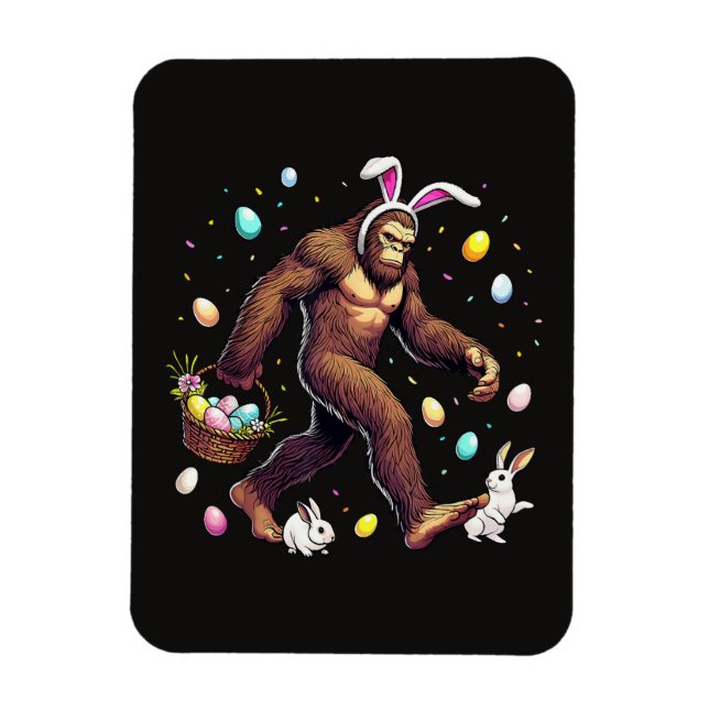 Bigfoot Easter Day Funny Sasquatch Magnet (Vertical)