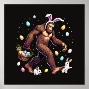 Bigfoot Easter Day Funny Sasquatch Poster