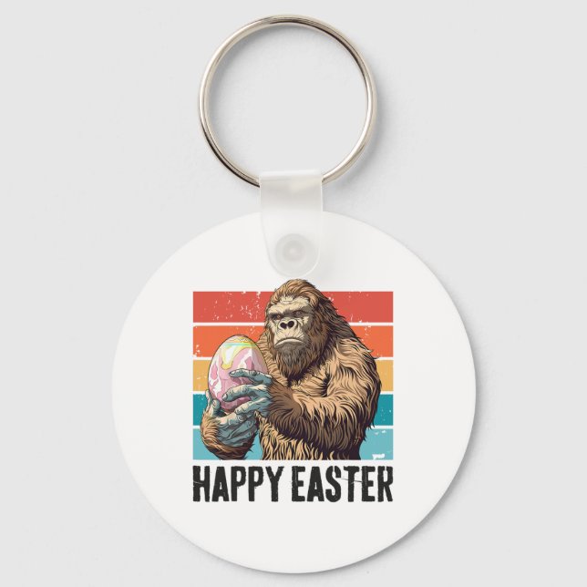 Bigfoot Easter Egg Happy Easter Day Bigfoot Lover  Key Ring (Front)