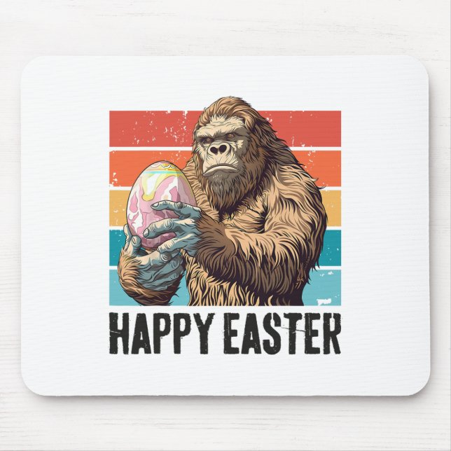 Bigfoot Easter Egg Happy Easter Day Bigfoot Lover  Mouse Pad (Front)