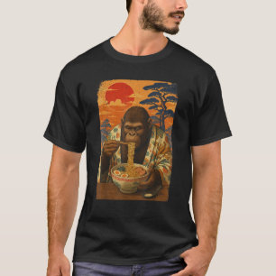 Bigfoot Eating Japanese Ramen Noodles Funny Gifts T-Shirt
