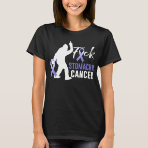 Bigfoot F.uck Stomach Cancer Periwinkle Ribbon T-Shirt