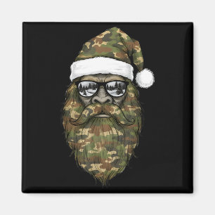 Bigfoot Face Sungles Santa Christmas Camo Xmas Sas Magnet
