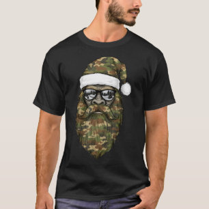 Bigfoot Face Sungles Santa Christmas Camo Xmas Sas T-Shirt
