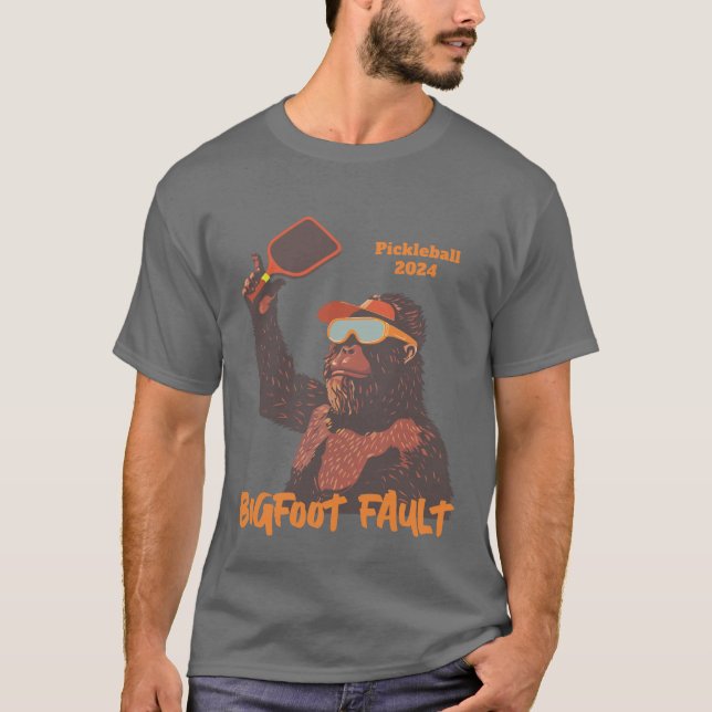 Bigfoot Fault Pun Funny Pickleball  T-Shirt (Front)