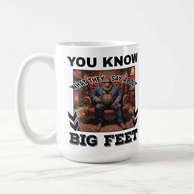 Bigfoot Feet Joke Coffee Mug (Left)