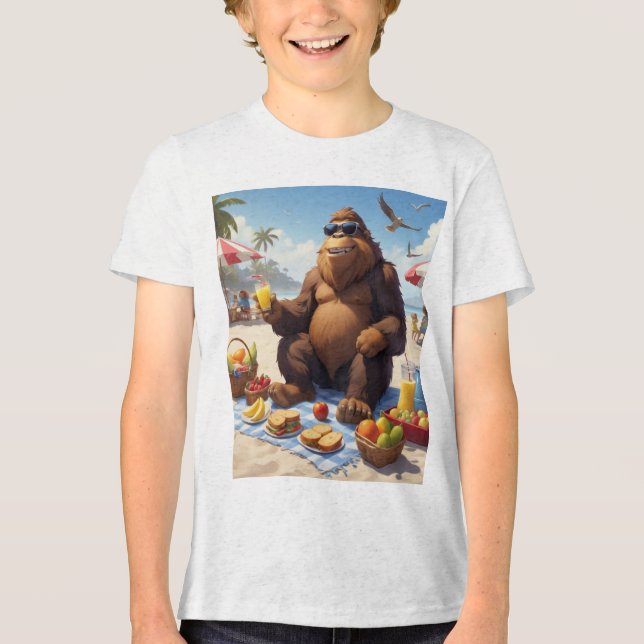 Bigfoot, Feet on Sand Tri-Blend Shirt (Front)