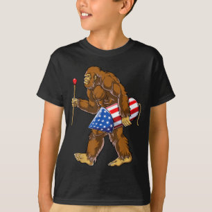 Bigfoot Fireworks 4th of July Men Sasquatch T-Shirt