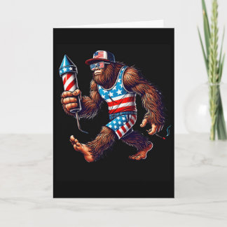 Bigfoot Fireworks 4th Of July Men Sasquatch Us Fla Card