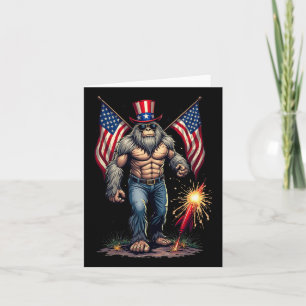 Bigfoot Fireworks 4th Of July Sasquatch American U Card