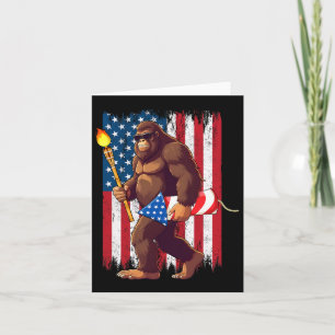 Bigfoot Fireworks 4th Of July Sasquatch American U Card