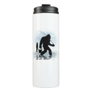 Bigfoot Fishing-Bigfoot Fishing Funny Sasquatch Thermal Tumbler