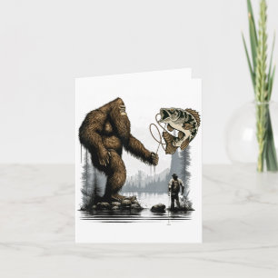 Bigfoot Fishing Funny Sasquatch Fi-shirt  Card