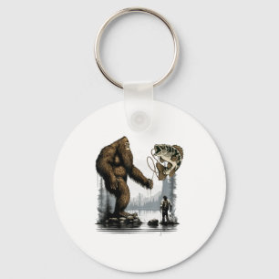 Bigfoot Fishing Funny Sasquatch Fi-shirt  Key Ring