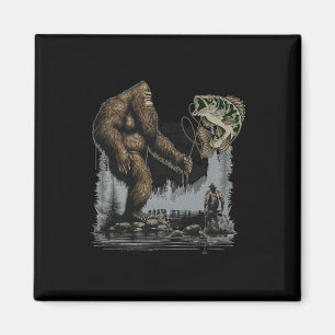 Bigfoot Fishing Funny Sasquatch Fish  Magnet