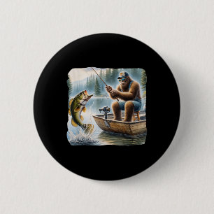 Bigfoot Fishing Funny Sasquatch Summer B Fisherman 6 Cm Round Badge
